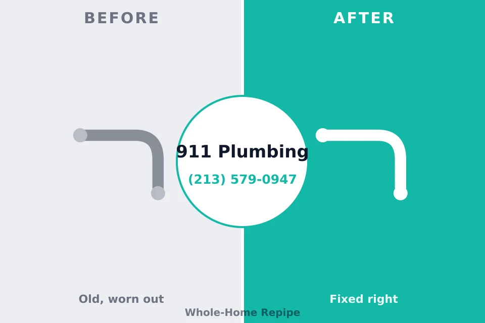 Before and after: plumbing company Whiteville, TN